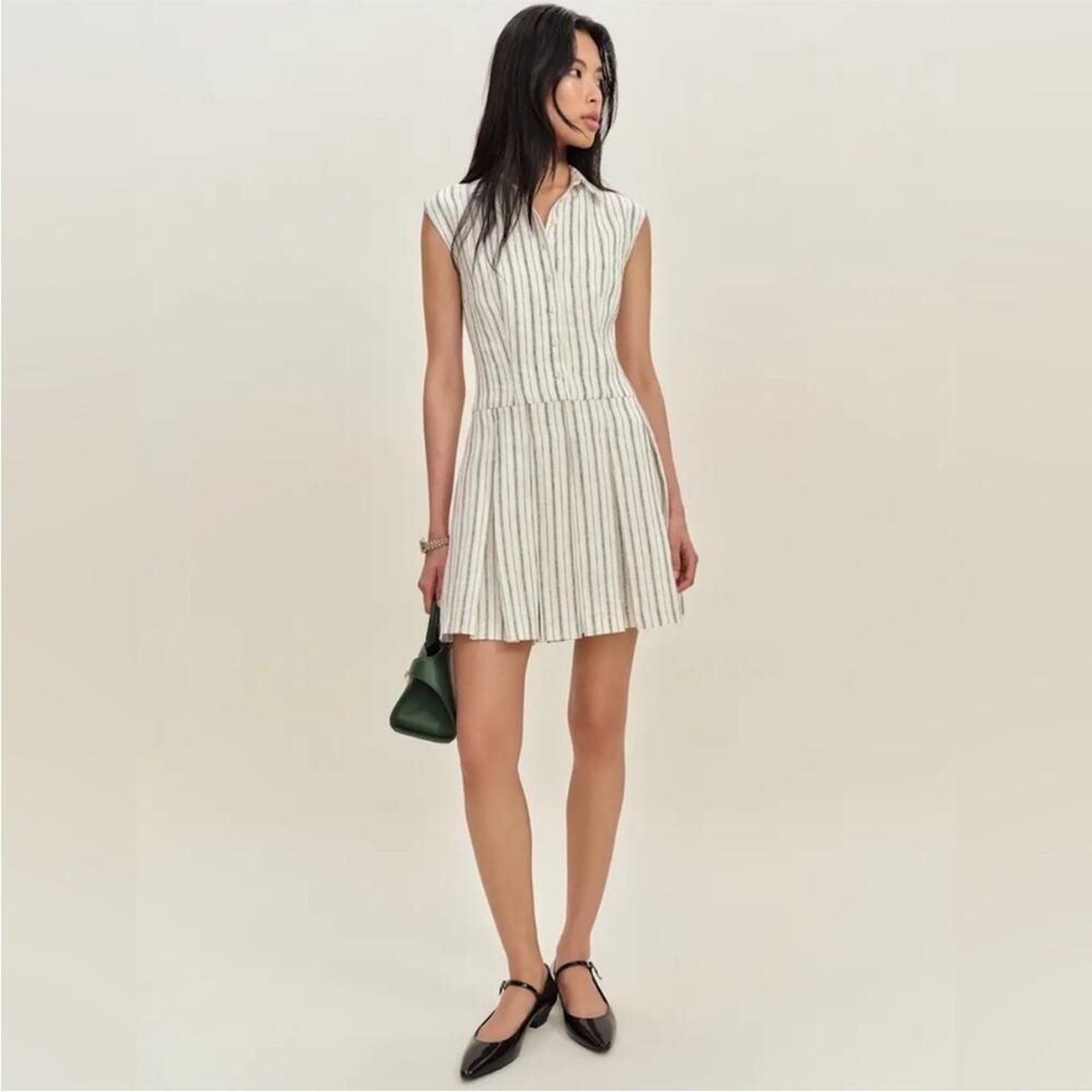 Reformation Arella Linen Mini Dress in Elsie Stripe 6 - Picture 6 of 6